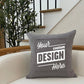 Custom Design / Natural or Grey Pillow Cover: Natural