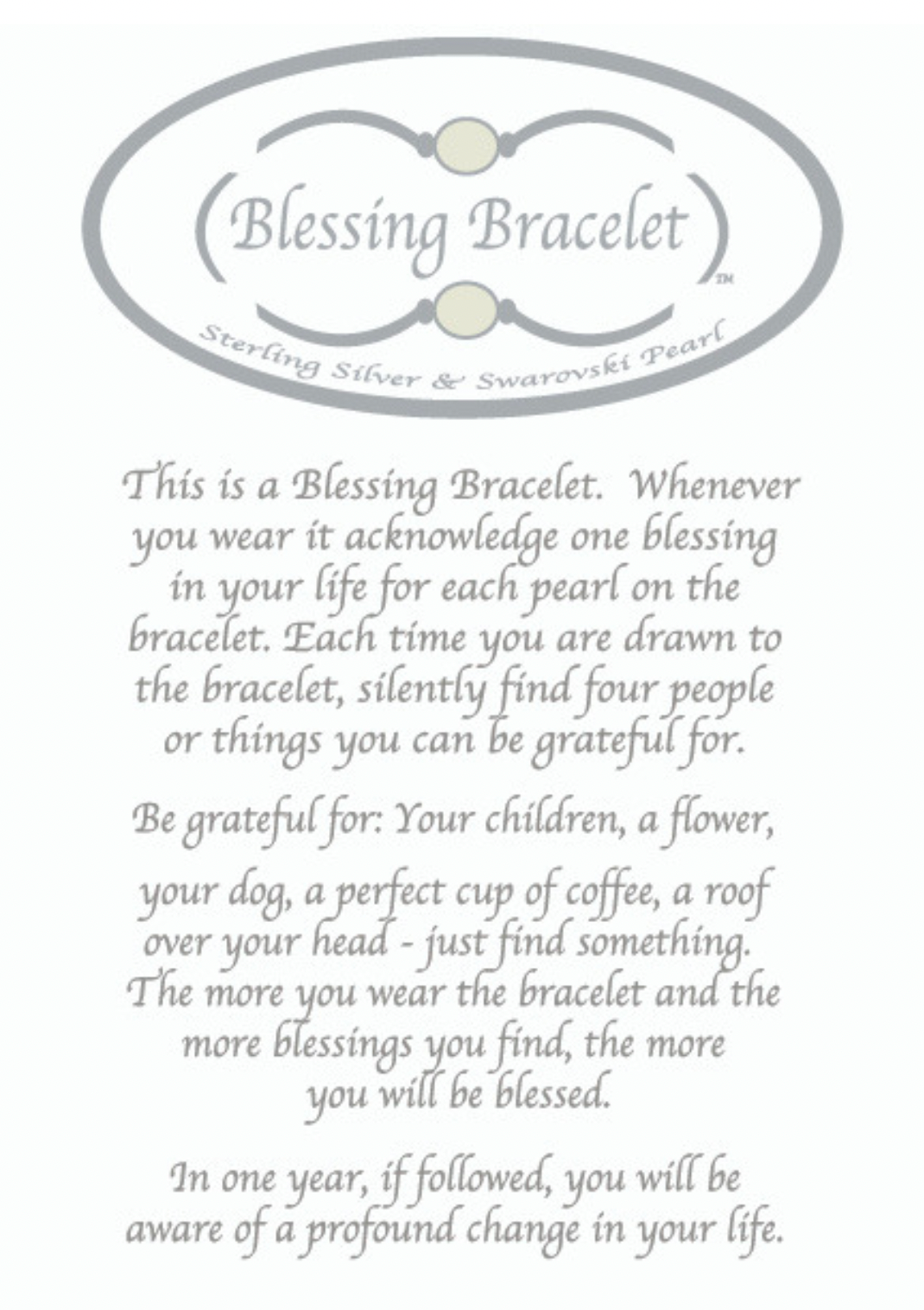 Crystal White Pearl Blessing Bracelet: L