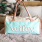 Duffle Bag - Wifey  (modern cream/blue)