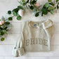 Embroidered Bride Glitter Crewneck Sweatshirt: White / Small
