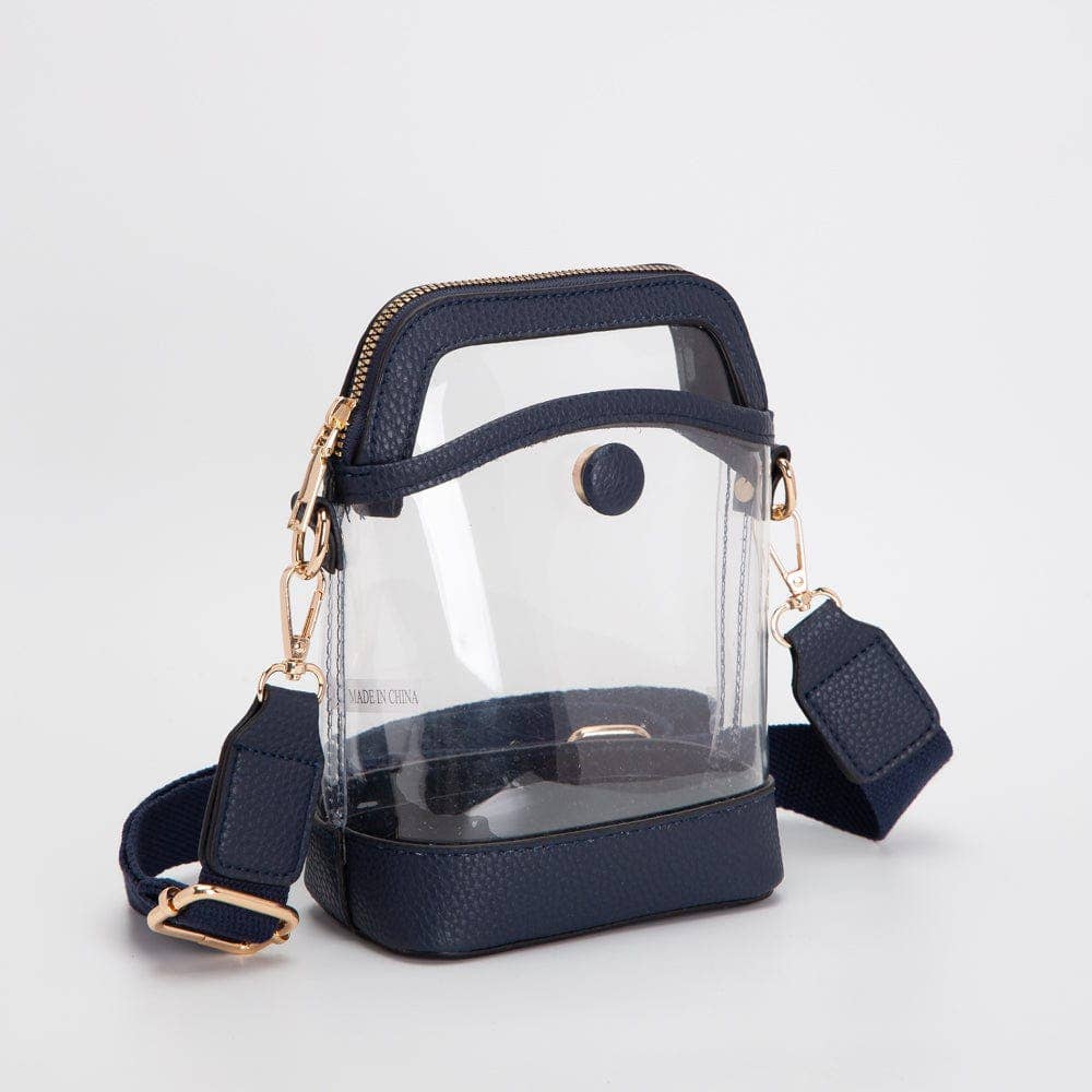TG10575 Carly Clear Mini Crossbody Bag: Navy