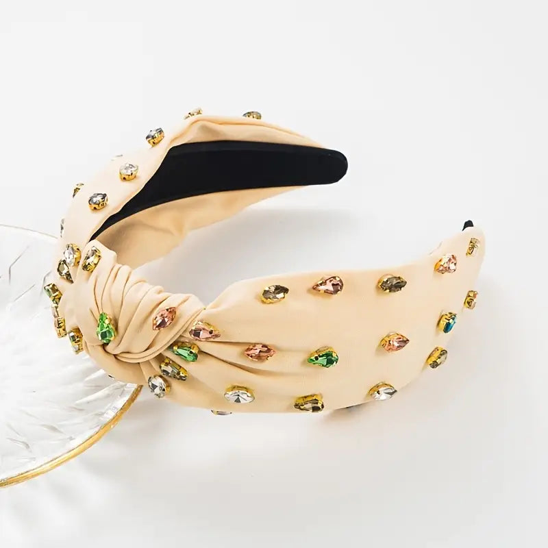 VINTAGE RAINBOW JEWEL LINEN HEADBAND