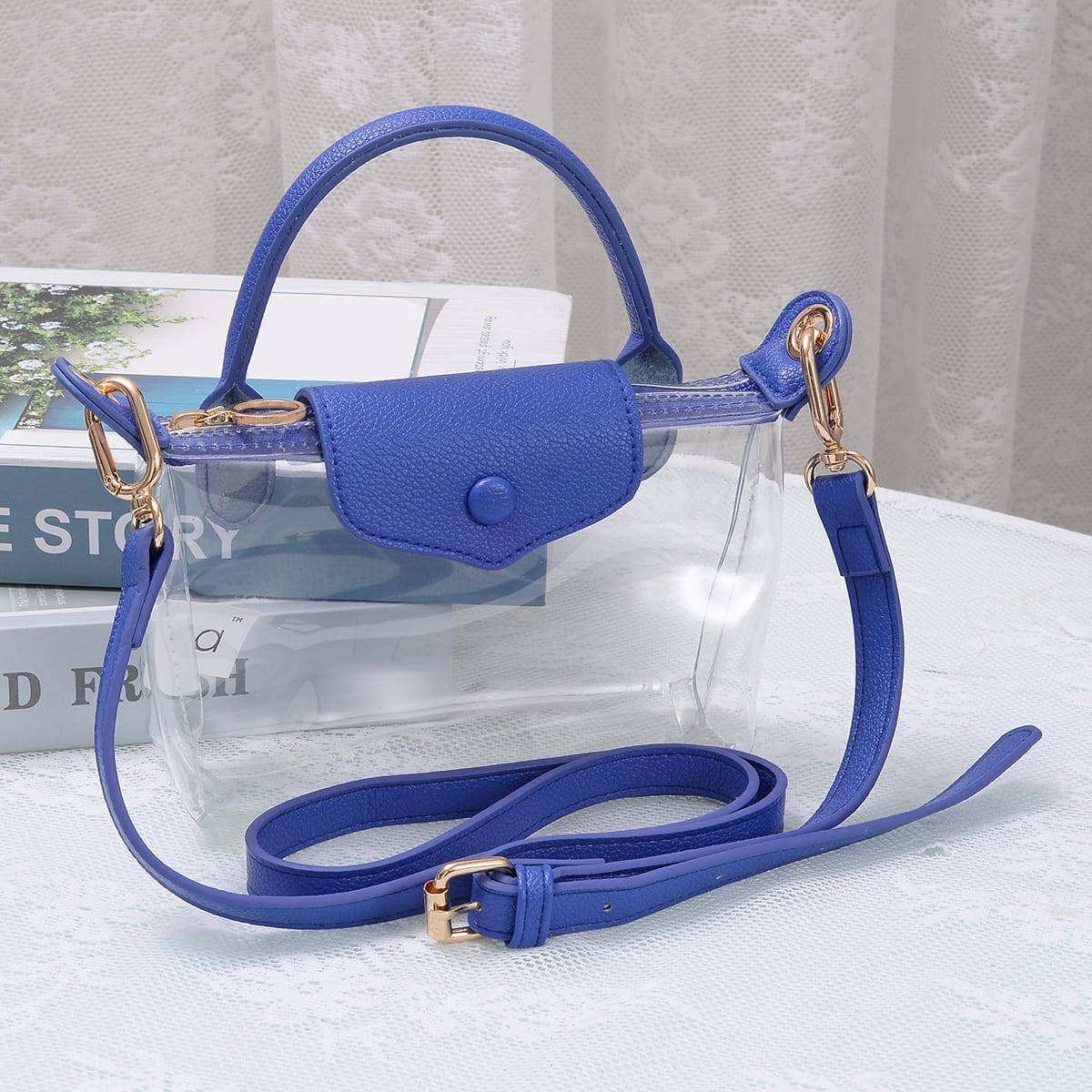 CB781 Gladys Clear Gameday Mini Crossbody Bag: Leopard