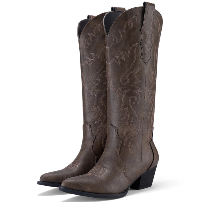 "Classy Cowgirl" Knee-High Western Boots