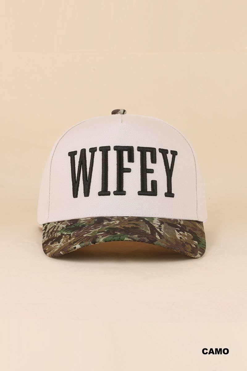 Wifey / Happy Wife / Auntie Two Tone Snapback Hat: ASH MOCHA-198906 / OS