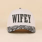 Wifey / Happy Wife / Auntie Two Tone Snapback Hat: ASH MOCHA-198906 / OS