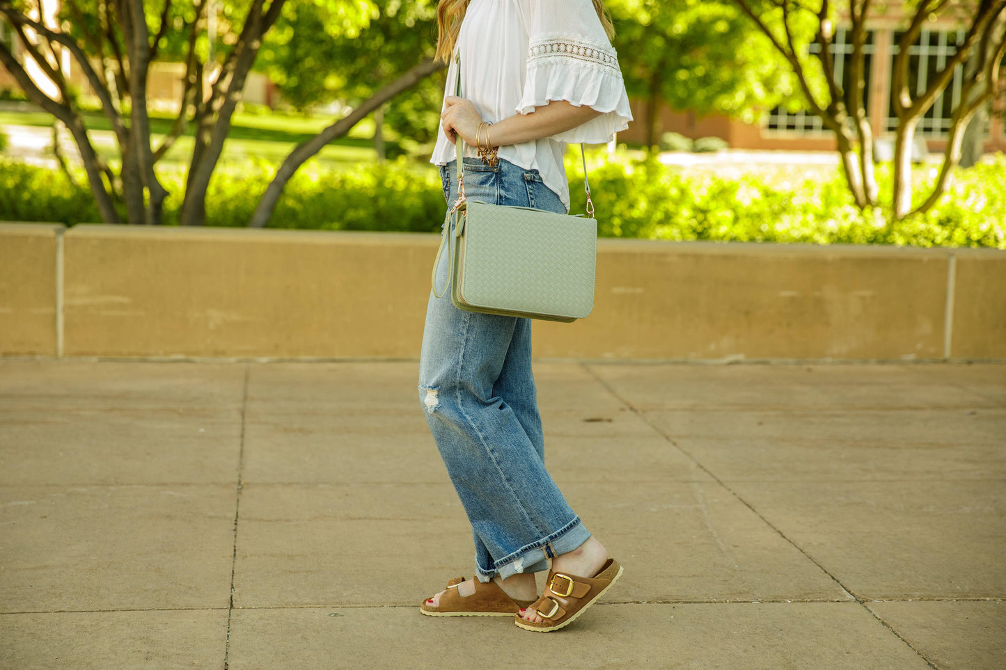 Ever AJ Weave Bible Case, Crossbody SAGE
