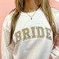Embroidered Bride Glitter Crewneck Sweatshirt: White / XL