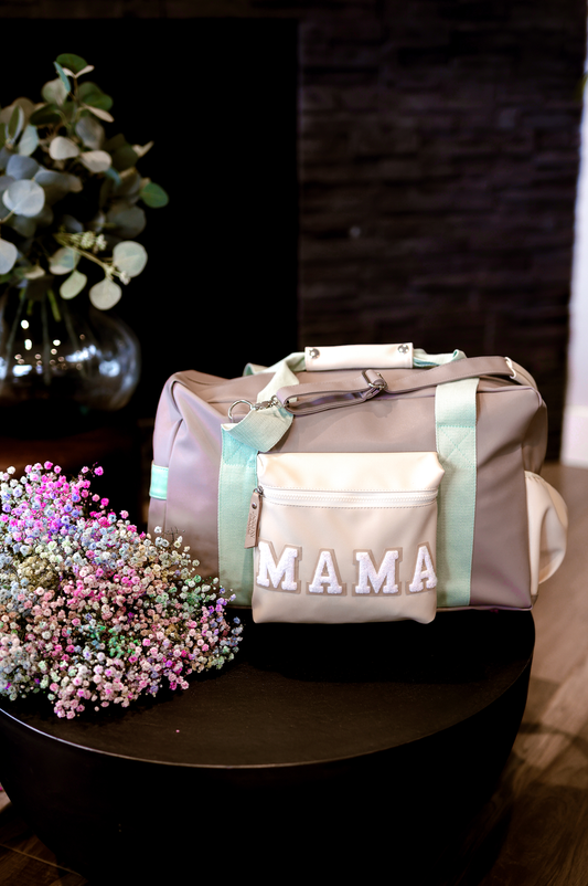 Duffle Bag – Mama Nala Color Block – Grey/Pistachio/Cream