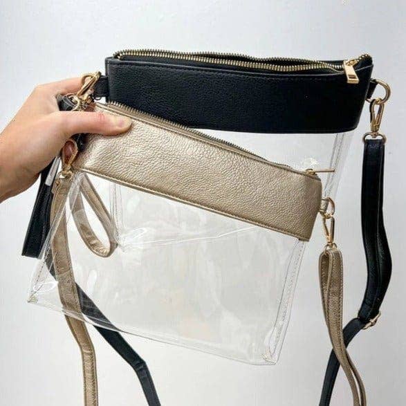 AD200T Game Day Clear Crossbody Bag/Clutch: Leopard