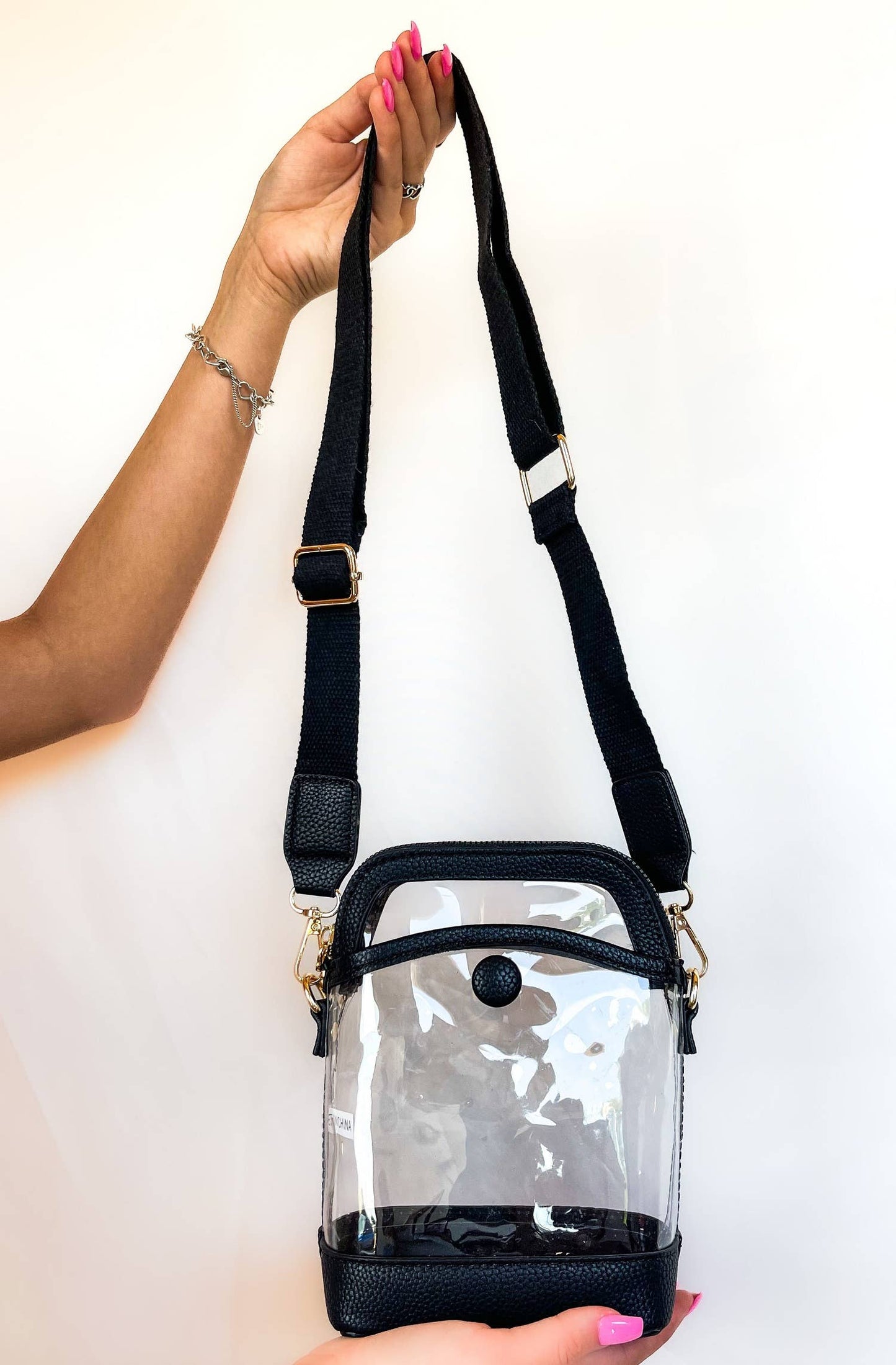 TG10575 Carly Clear Mini Crossbody Bag: Red