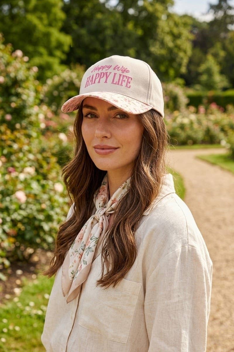 Wifey / Happy Wife / Auntie Two Tone Snapback Hat: FLORAL-201199 / OS