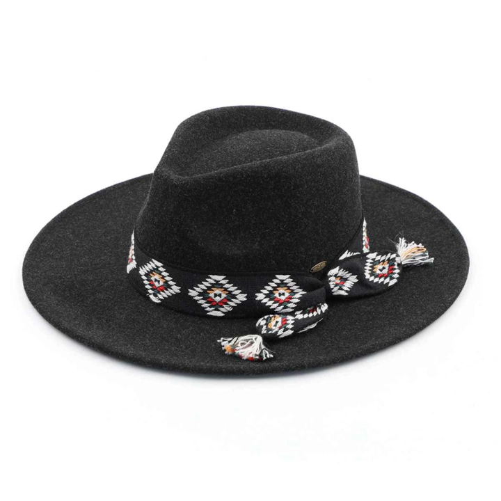 Gianna Felt Panama Hat With Aztec Band