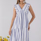 Havana Striped Sleeveless Ruffle Dress