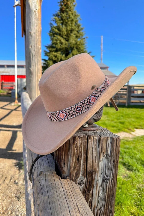 Mandy Cowboy Hat With Aztec Bead Trim