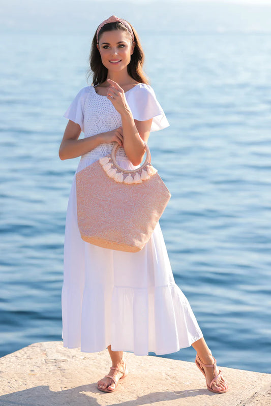 Clara Blush Tassel Tote