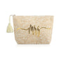Clara "Mrs" Bridal Zip Pouch, Natural