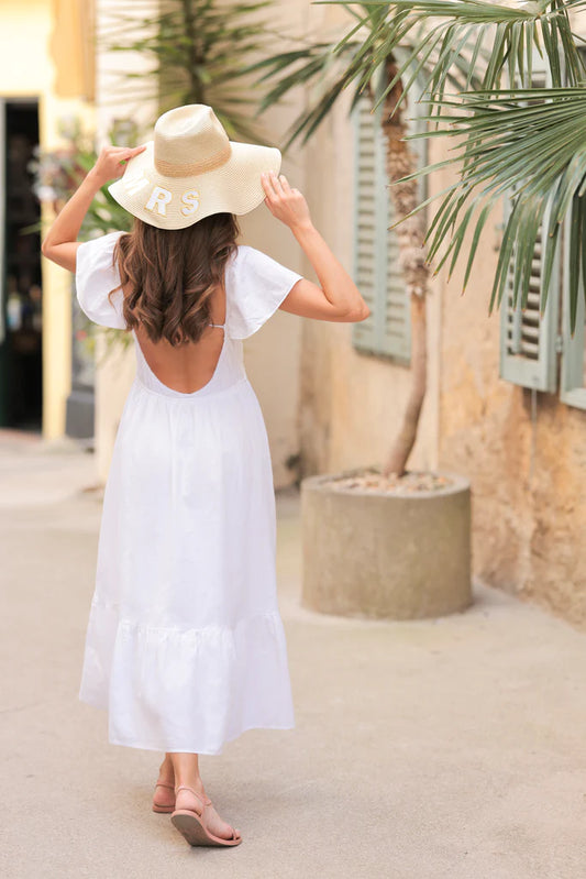 Bride "Mrs" Straw Sun Hat