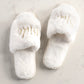 Plush Embroidered "Bride" Slippers
