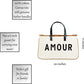 Canvas & Leather Market Tote - "Amour"