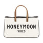 Canvas & Leather Market Tote - "Honeymoon Vibes"
