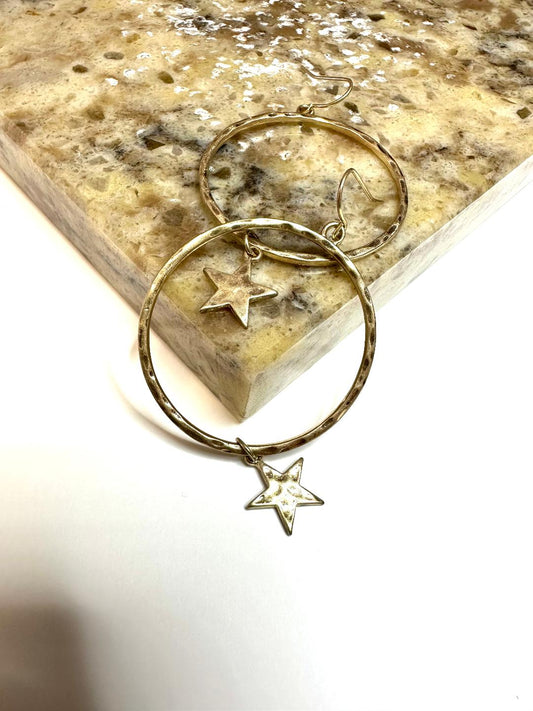 Rodeo Star Hoop Fish Hook Earrings