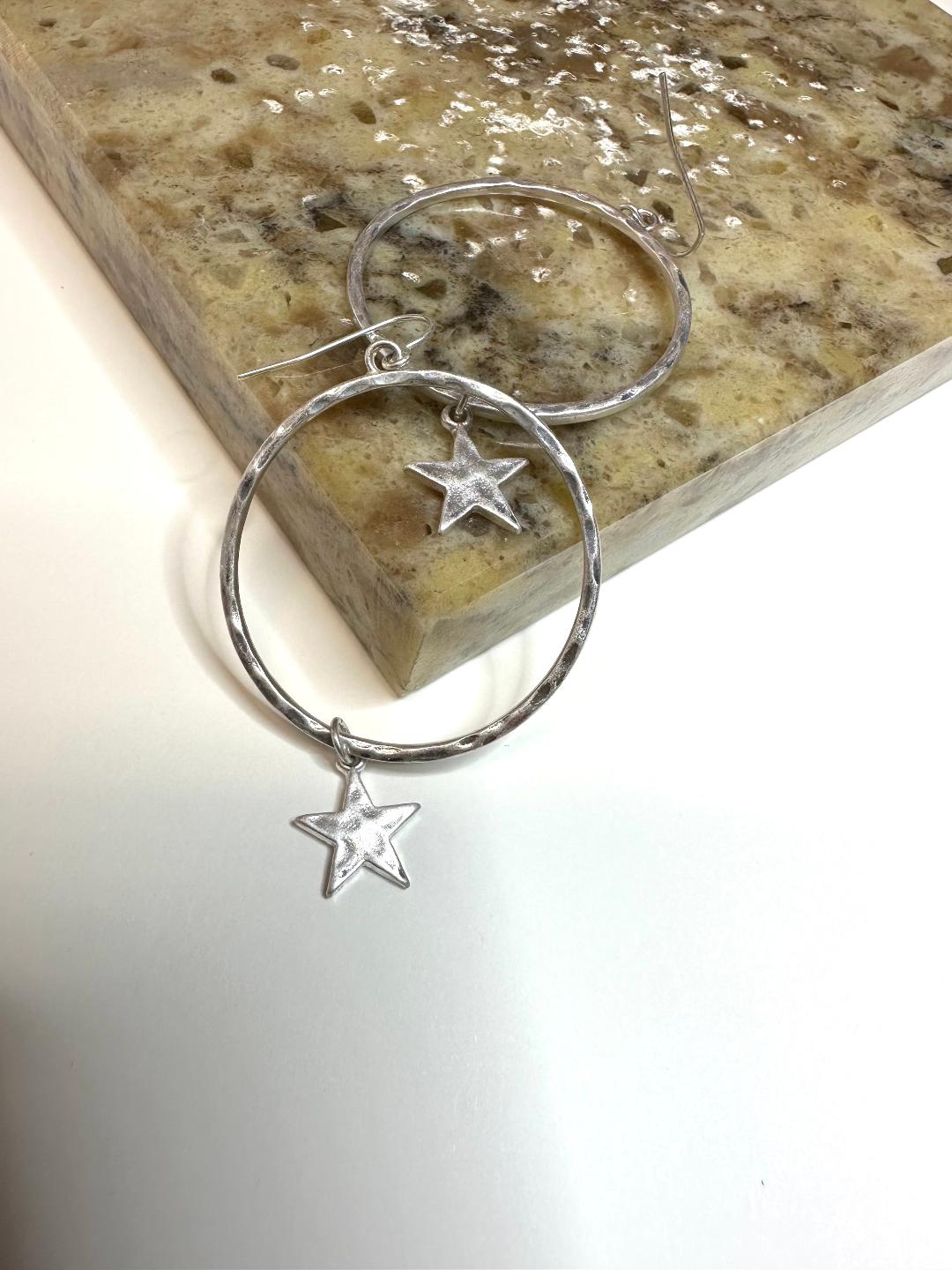 Rodeo Star Hoop Fish Hook Earrings