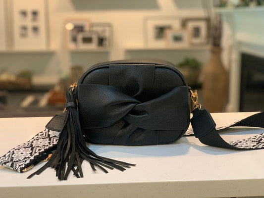 MIRIAM CROSSBODY BOW BAG - BLACK