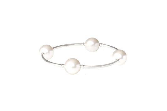 White Pearl Blessing Bracelet: L