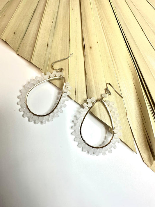 Glass Bead Dangle Earrings