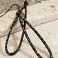 Pave oval tear drop and metal dangle fish hook earrings